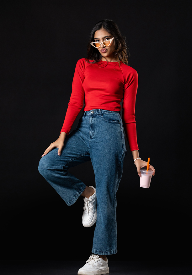 EDITH RED LONG SLEEVE TSHIRT